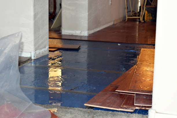 Professional Burst Pipe Cleanup technician working in Nada, TX